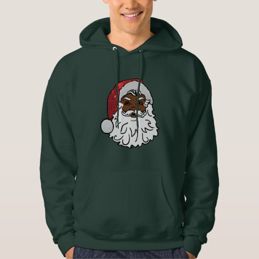 gesequeneerde zwarte santa claus hoodie (Voorkant)
