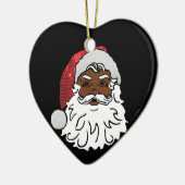 gesequeneerde zwarte santa claus keramisch ornament (Links)