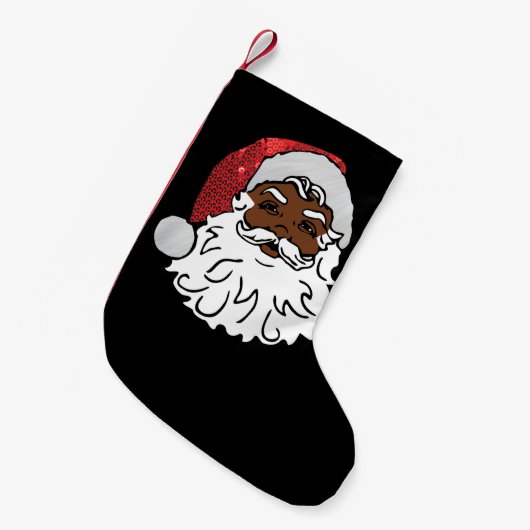 gesequeneerde zwarte santa claus kleine kerstsok (Voorkant (Hangend))