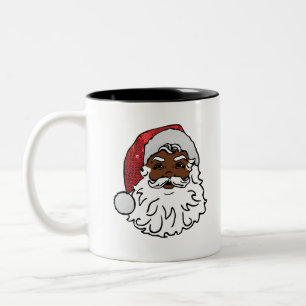 gesequeneerde zwarte santa claus tweekleurige koffiemok