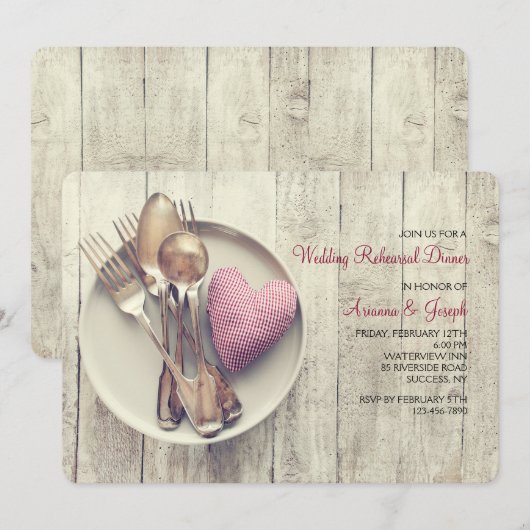 Geserveerd met liefde uitnodiging (Voorkant / Achterkant)