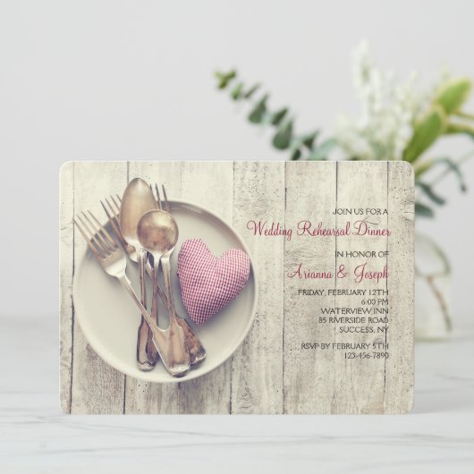 Geserveerd met liefde uitnodiging (Staand voorkant)