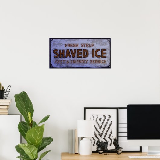 geShaved Ice Sign Poster (Thuiskantoor)