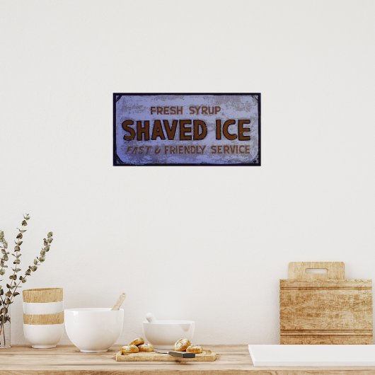 geShaved Ice Sign Poster (Keuken)