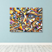 Gesicht Canvas Afdruk (Insitu (Houten vloer))