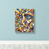 Gesicht Canvas Afdruk (Insitu (Houten vloer))