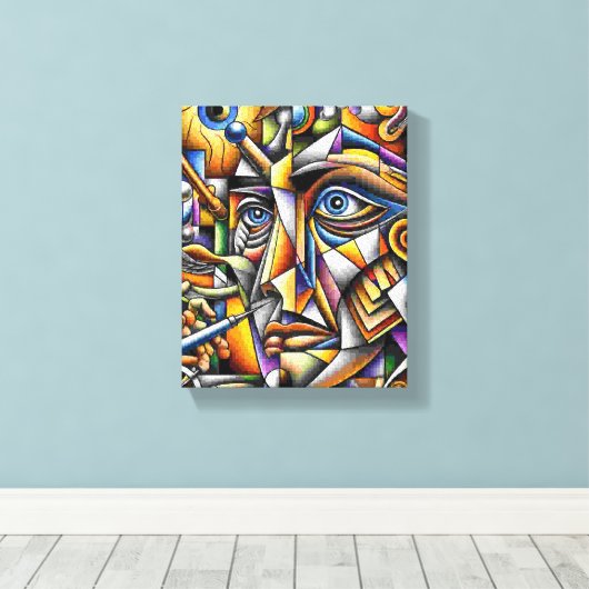 Gesicht Canvas Afdruk (Insitu (Houten vloer))