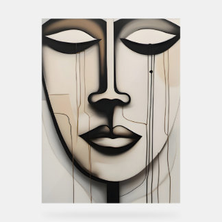 Gesicht - face acryl bord