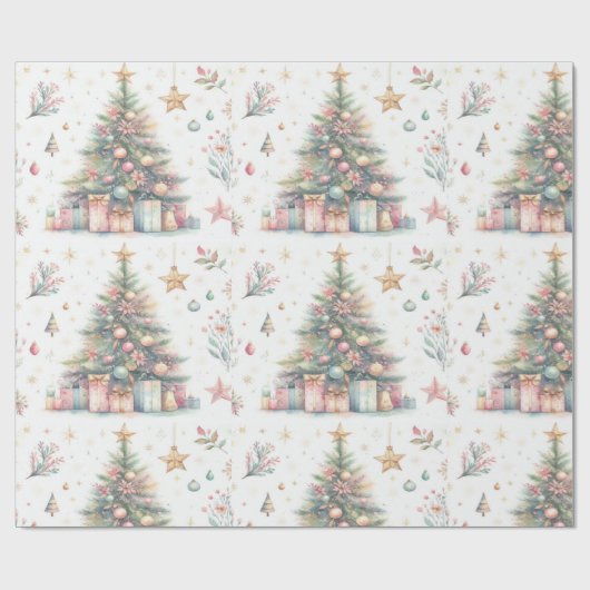 Gesierd feestelijk kerstinpakpapier cadeaupapier (Vlak)