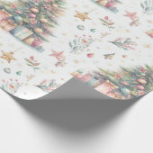 Gesierd feestelijk kerstinpakpapier cadeaupapier (Hoek)