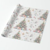 Gesierd feestelijk kerstinpakpapier cadeaupapier (Uitgerold)