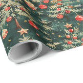 Gesierd kerstinpakpapier cadeaupapier (Rol Hoek)