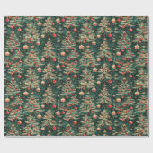 Gesierd kerstinpakpapier cadeaupapier (Vlak)