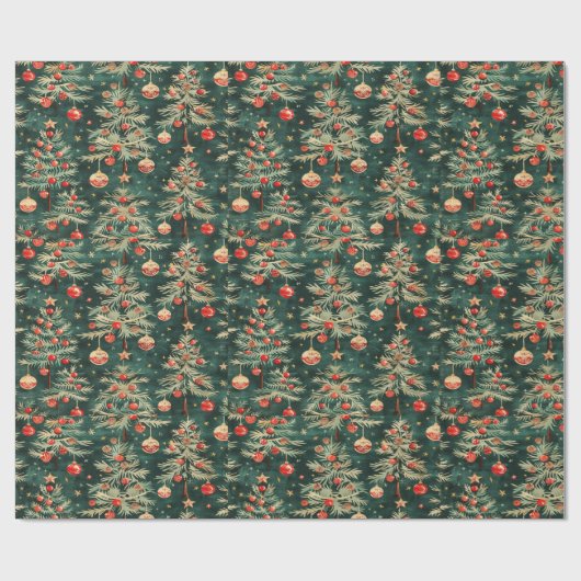Gesierd kerstinpakpapier cadeaupapier (Vlak)