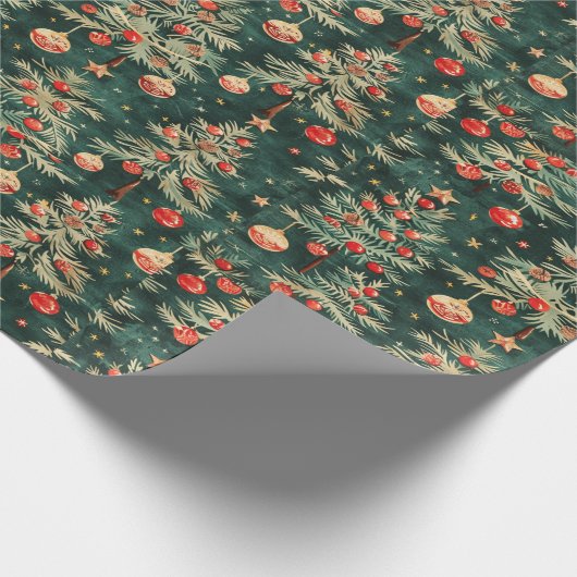 Gesierd kerstinpakpapier cadeaupapier (Hoek)