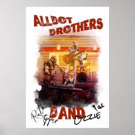 Gesigneerd Allbot Brothers Band Poster