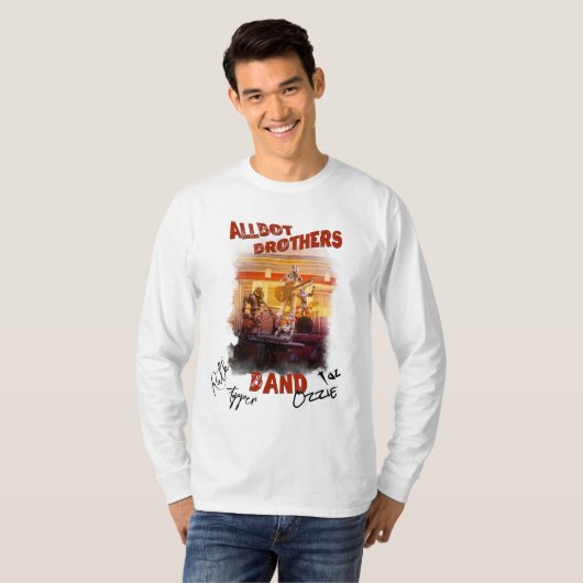 Gesigneerd Allbot Brothers Band T-shirt (Voorkant volledig)