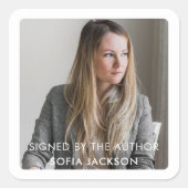Gesigneerd door de Auteur Autographed Bookplate Vierkante Sticker (Voorkant)