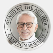 Gesigneerd door de auteur volledige foto elegant ronde sticker (Voorkant)