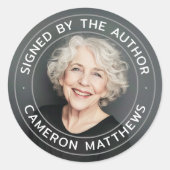 Gesigneerd door de auteur volledige moderne foto ronde sticker (Voorkant)