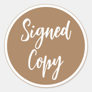 Gesigneerd exemplaar auteur boeken signeren ronde sticker