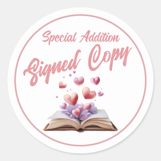 Gesigneerd exemplaar van Book Of Hearts Ronde Sticker (Voorkant)