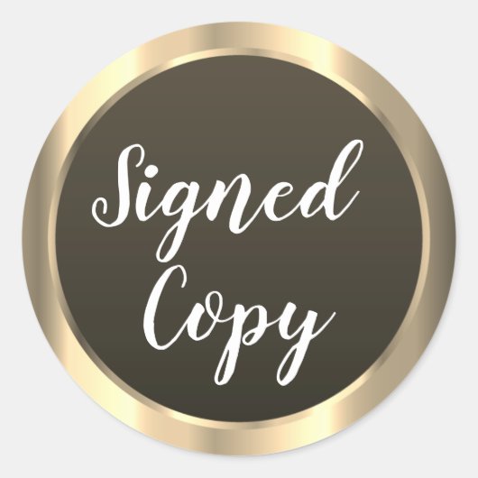 Gesigneerd exemplaar Writer Gold Classic Ronde Sti Ronde Sticker (Voorkant)
