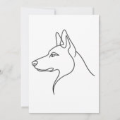 Gesigneerde Duitse Herdershond Eénlijn Kunst Perso Kaart (Achterkant)