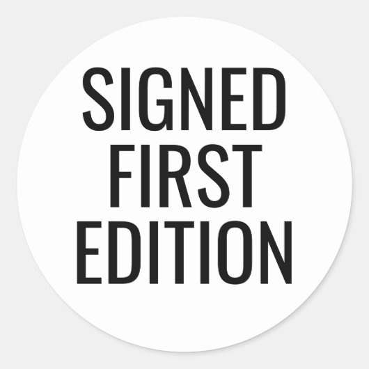 GESIGNEERDE EERSTE EDITIE stickers voor gesigneerd (Voorkant)