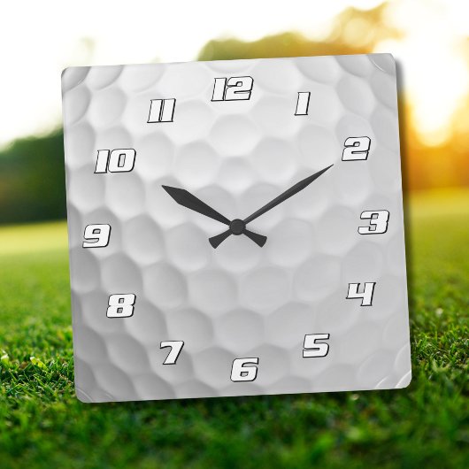 Gesigneerde golfbalcadeaus vierkante klok