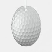 Gesigneerde golfbalcadeauseries metalen ornament (Voorkant links)
