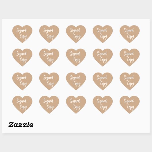 Gesigneerde kopie in goud hart sticker (Vel)