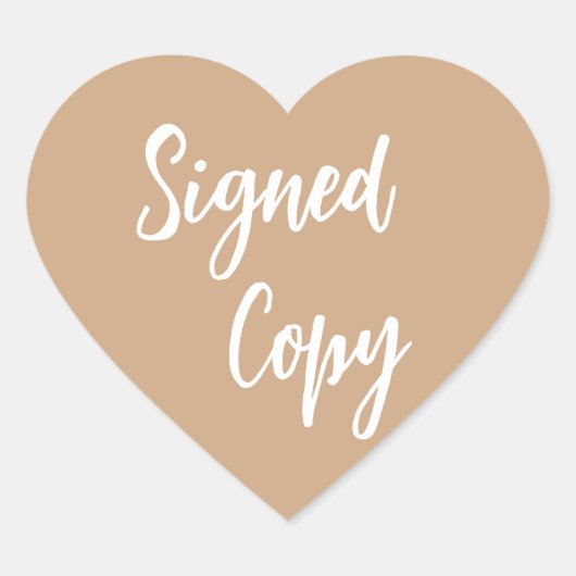 Gesigneerde kopie in goud hart sticker (Voorkant)