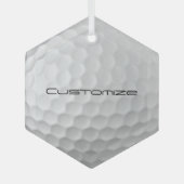 Gesigneerde Serie Gepersonaliseerde Golfbal Cadeau Glas Ornament (Voorkant)