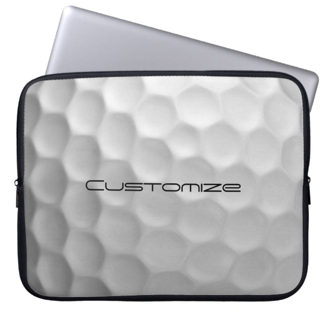 Gesigneerde Serie Gepersonaliseerde Golfbal Cadeau Laptop Sleeve (Voorkant)