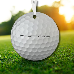 Gesigneerde Serie Gepersonaliseerde Golfbal Cadeau Metalen Ornament
