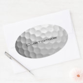 Gesigneerde Serie Gepersonaliseerde Golfbal Cadeau Ovale Sticker (Envelop)