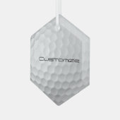 Gesigneerde serie gepersonaliseerde golfbalcadeaus glas ornament (Voorkant links)
