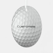 Gesigneerde serie gepersonaliseerde golfbalcadeaus metalen ornament (Voorkant links)