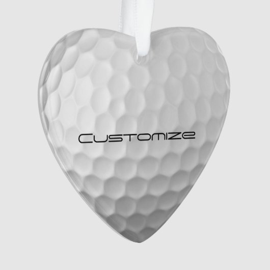 Gesigneerde serie gepersonaliseerde golfbalcadeaus ornament (voorkant)