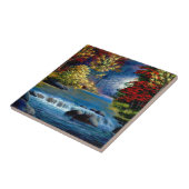 Gesilde mysterieuze Bossen en rivierTegel Tegeltje (Zijkant)