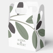 Gesilized Olijftak Mediterraans charme bruiloft Bedankdoosjes (Geopend)