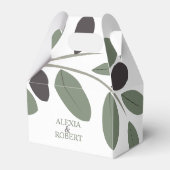 Gesilized Olijftak Mediterraans charme bruiloft Bedankdoosjes (Voorkant Zijde)