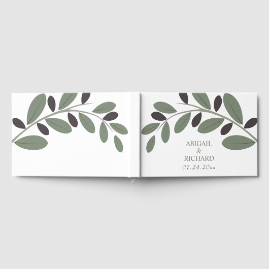 Gesilized Olijftak Mediterraans charme bruiloft Gastenboek (Volledig)