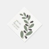 Gesilized Olijftak Mediterraans charme bruiloft Servet (Hoek)