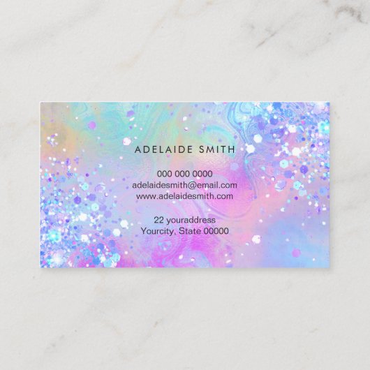 gesimuleerd chunky glitter paars design visitekaartje (Achterkant)