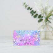 gesimuleerd chunky glitter paars design visitekaartje (Staand voorkant)