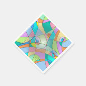 Gesimuleerd Gebrandschilderd Kleurrijk Ontwerp Servetten (Hoek)