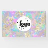gesimuleerd glitter op faux iridescent opal spandoek (Horizontaal)