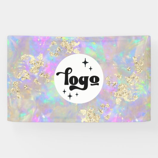 gesimuleerd glitter op faux iridescent opal spandoek (Horizontaal)